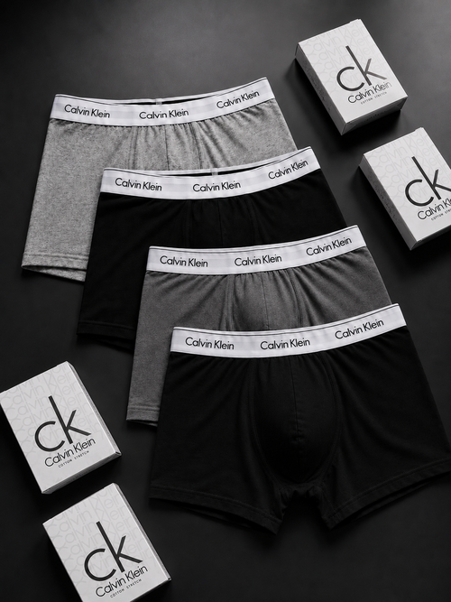 PACK X 4 BOXERS CK GRIS Y NEGRO