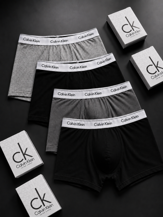 PACK X 4 BOXERS CK GRIS Y NEGRO