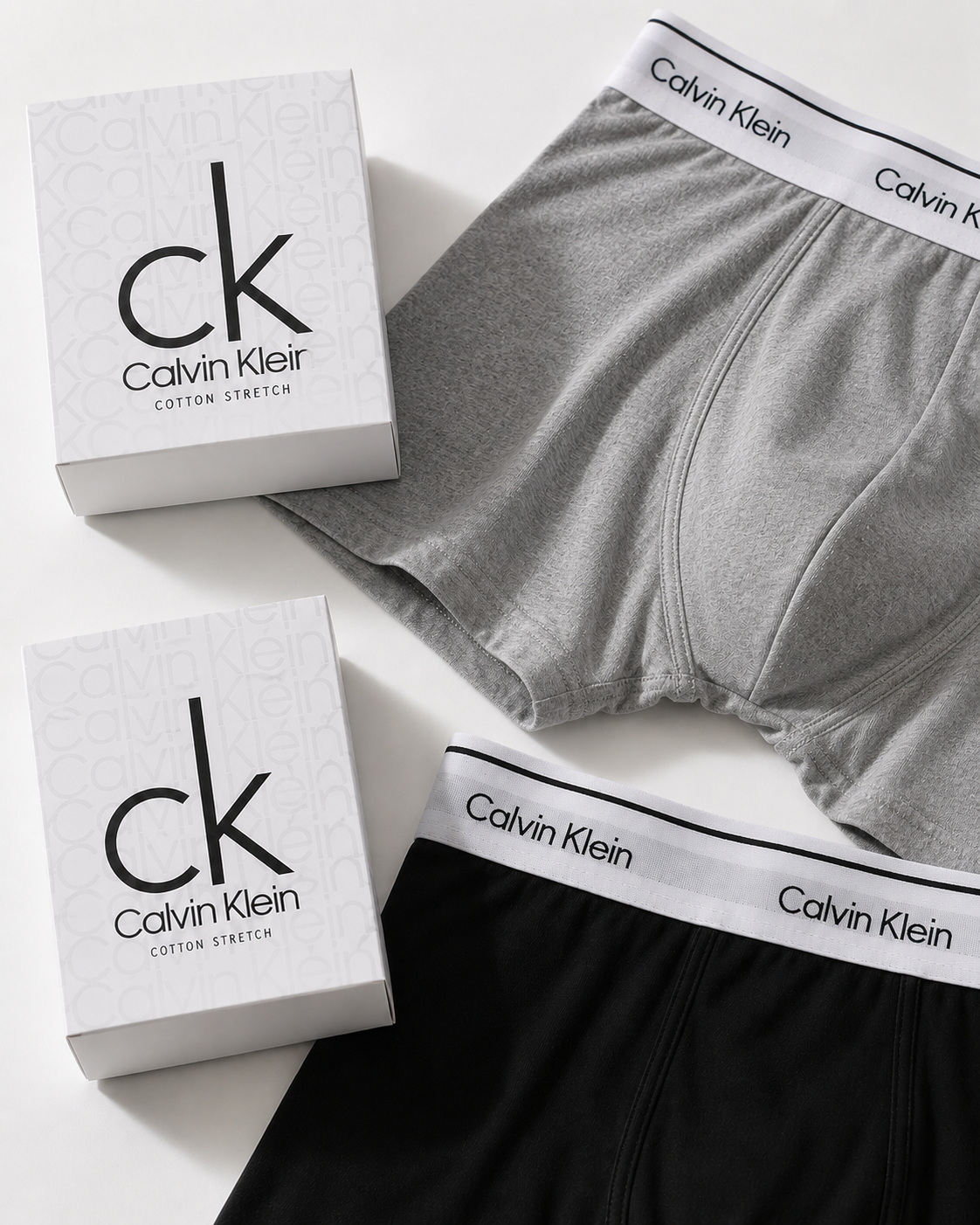 PACK X 4 BOXERS CK GRIS Y NEGRO