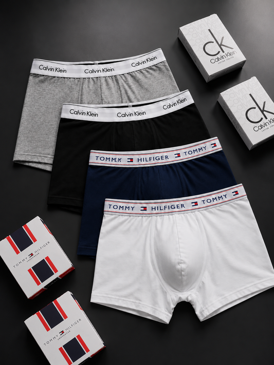 Pack X4 Boxers Tommy Hilfiger + Calvin Klein